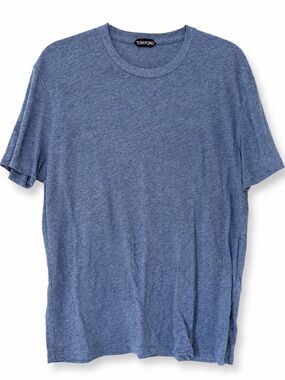 Tom Ford Blue Short Sleeve Crew Neck Tee